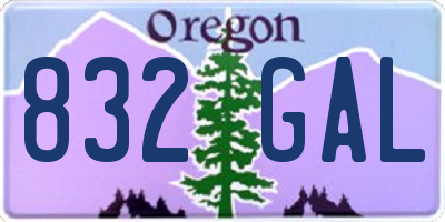 OR license plate 832GAL