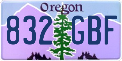 OR license plate 832GBF