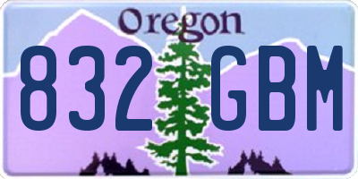 OR license plate 832GBM