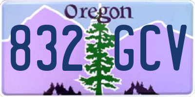OR license plate 832GCV