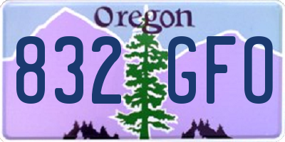 OR license plate 832GFO