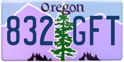OR license plate 832GFT