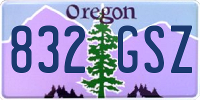 OR license plate 832GSZ
