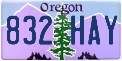 OR license plate 832HAY