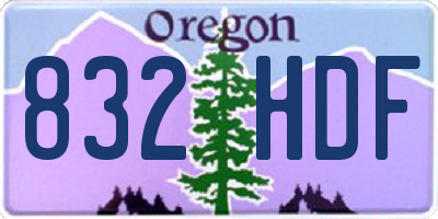 OR license plate 832HDF