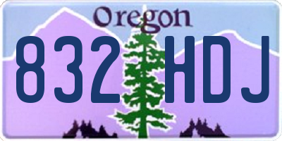 OR license plate 832HDJ