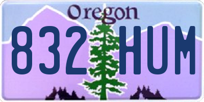 OR license plate 832HUM
