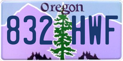 OR license plate 832HWF