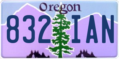 OR license plate 832IAN