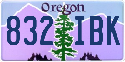OR license plate 832IBK