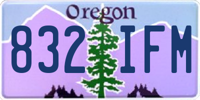 OR license plate 832IFM