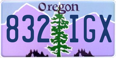 OR license plate 832IGX