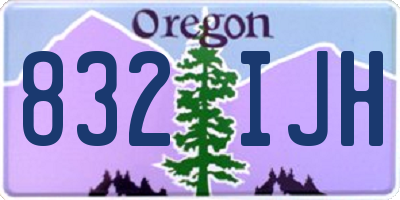 OR license plate 832IJH