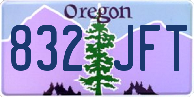 OR license plate 832JFT
