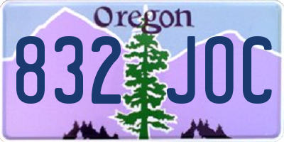 OR license plate 832JOC