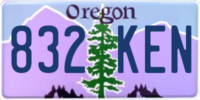 OR license plate 832KEN
