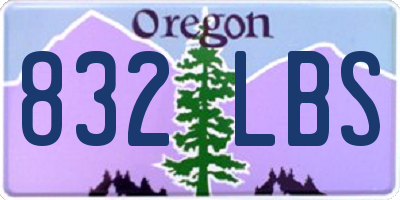 OR license plate 832LBS