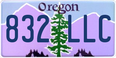 OR license plate 832LLC