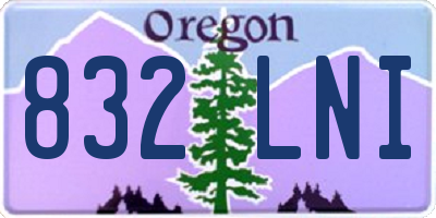 OR license plate 832LNI