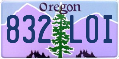 OR license plate 832LOI