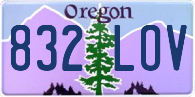OR license plate 832LOV