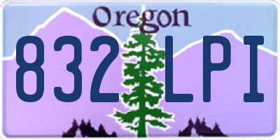 OR license plate 832LPI