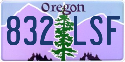 OR license plate 832LSF