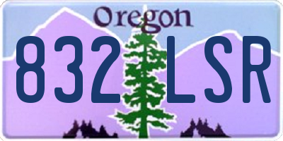 OR license plate 832LSR