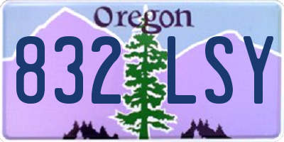 OR license plate 832LSY