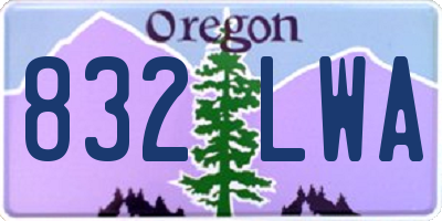OR license plate 832LWA