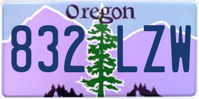 OR license plate 832LZW