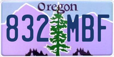OR license plate 832MBF
