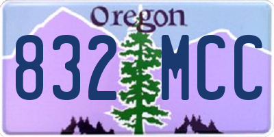 OR license plate 832MCC