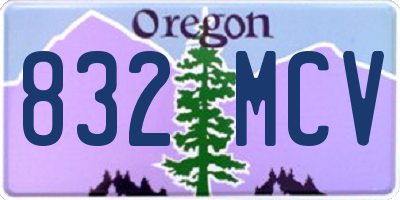OR license plate 832MCV
