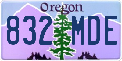 OR license plate 832MDE
