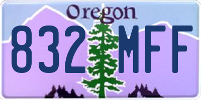 OR license plate 832MFF