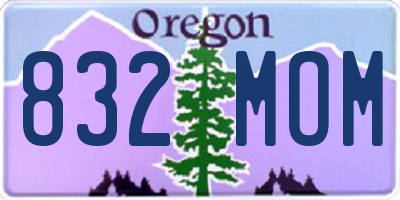 OR license plate 832MOM