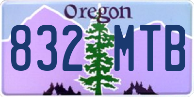 OR license plate 832MTB