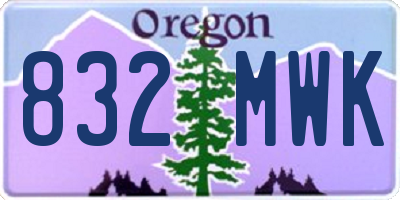OR license plate 832MWK