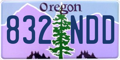 OR license plate 832NDD