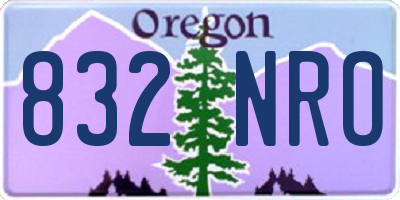 OR license plate 832NRO