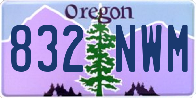 OR license plate 832NWM
