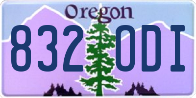 OR license plate 832ODI