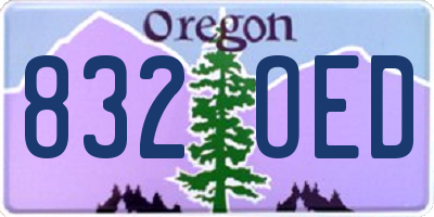 OR license plate 832OED