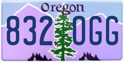 OR license plate 832OGG