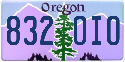 OR license plate 832OIO