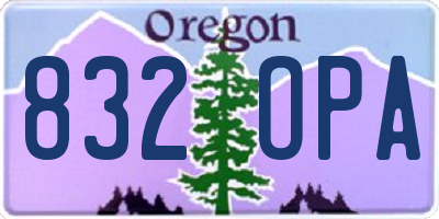 OR license plate 832OPA