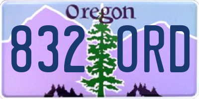 OR license plate 832ORD