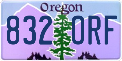 OR license plate 832ORF
