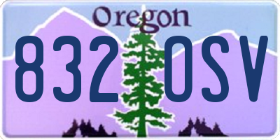 OR license plate 832OSV